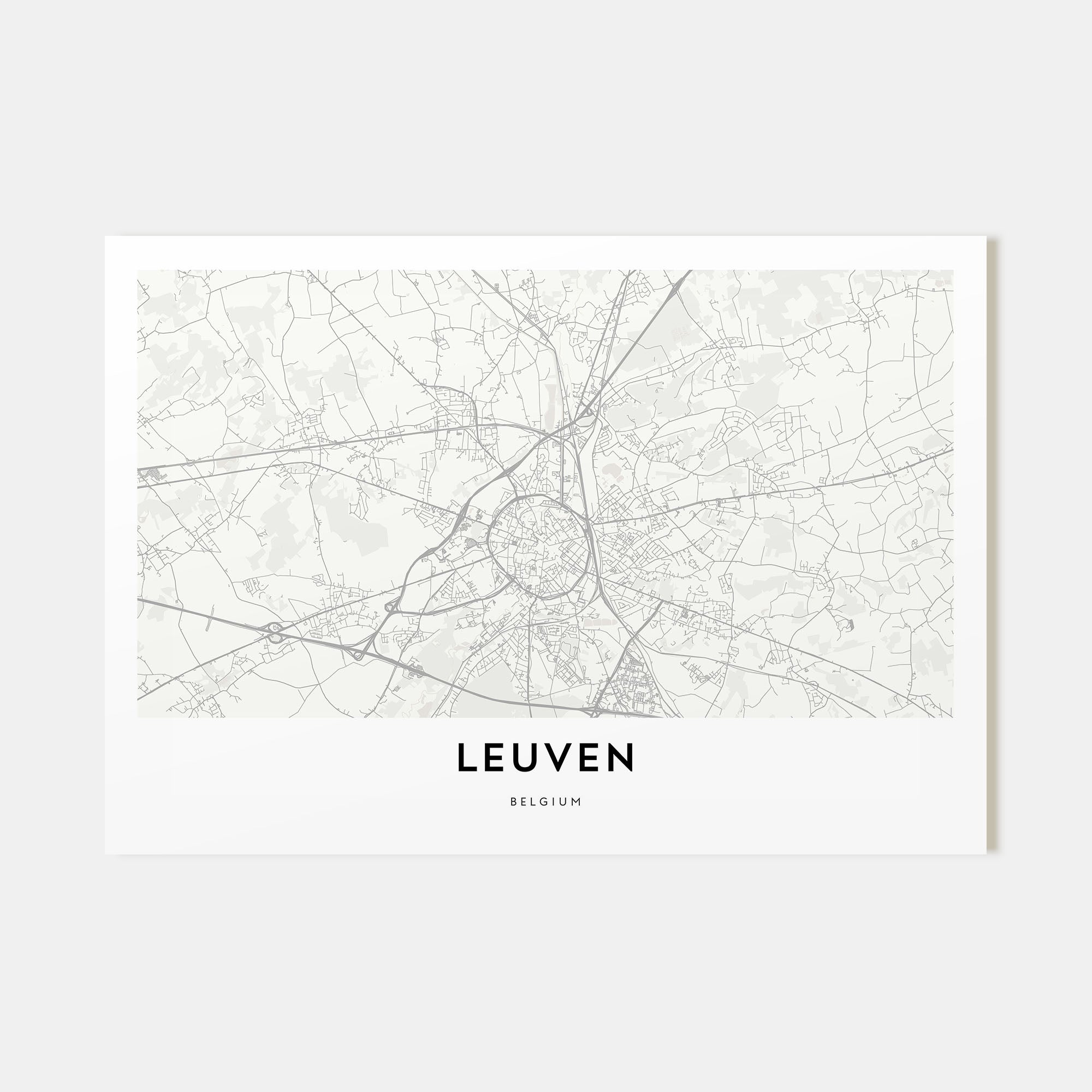 Leuven Map Landscape Poster