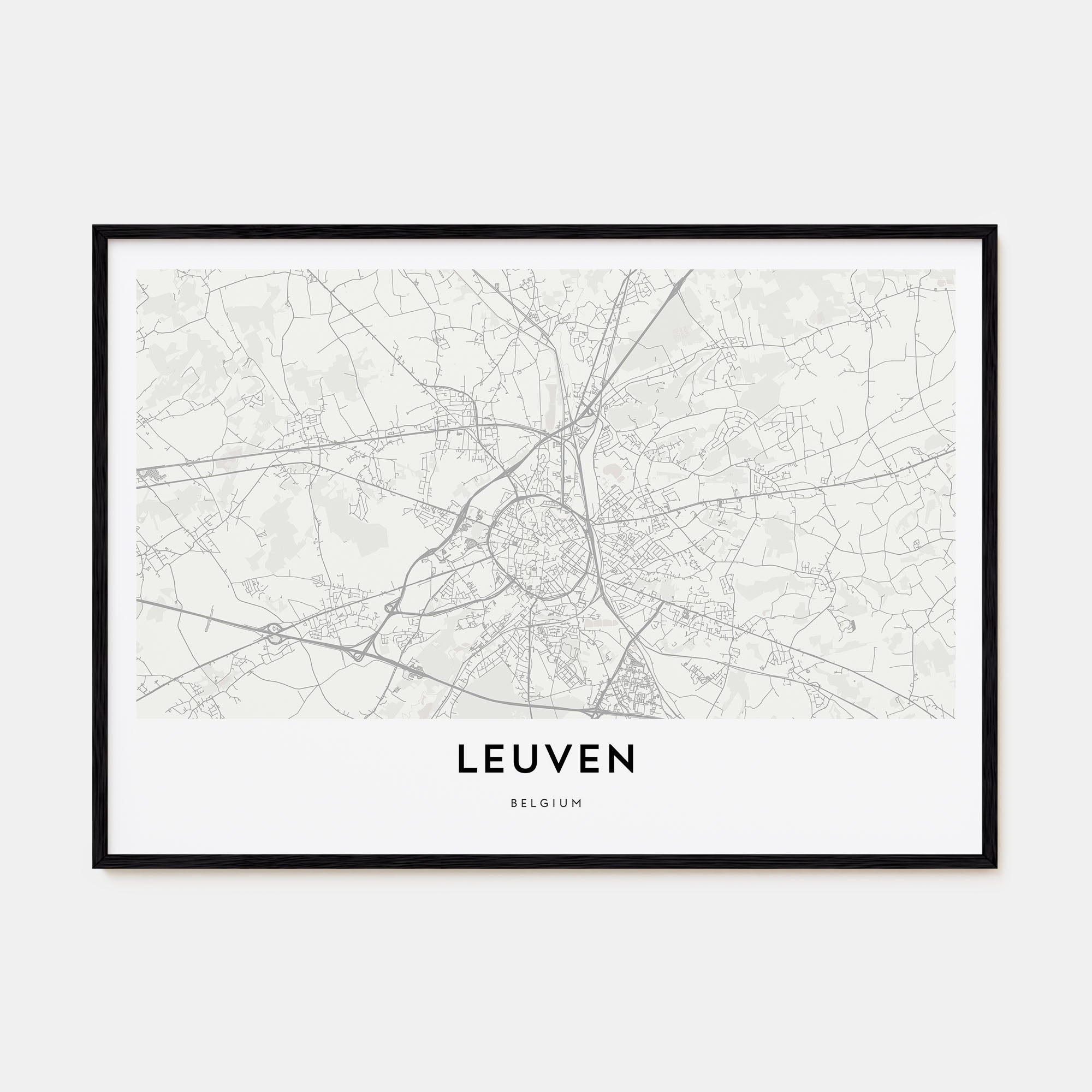 Leuven Map Landscape Poster