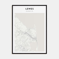 Lewes Map Portrait Poster