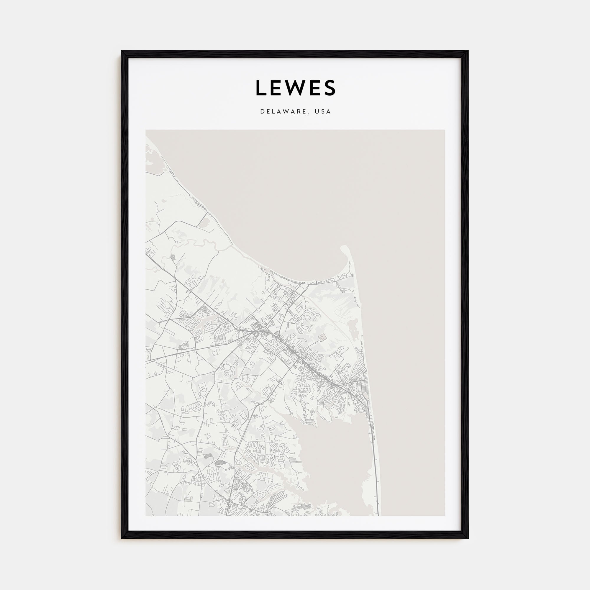 Lewes Map Portrait Poster