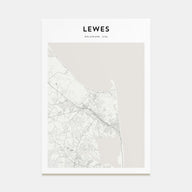 Lewes Map Portrait Poster