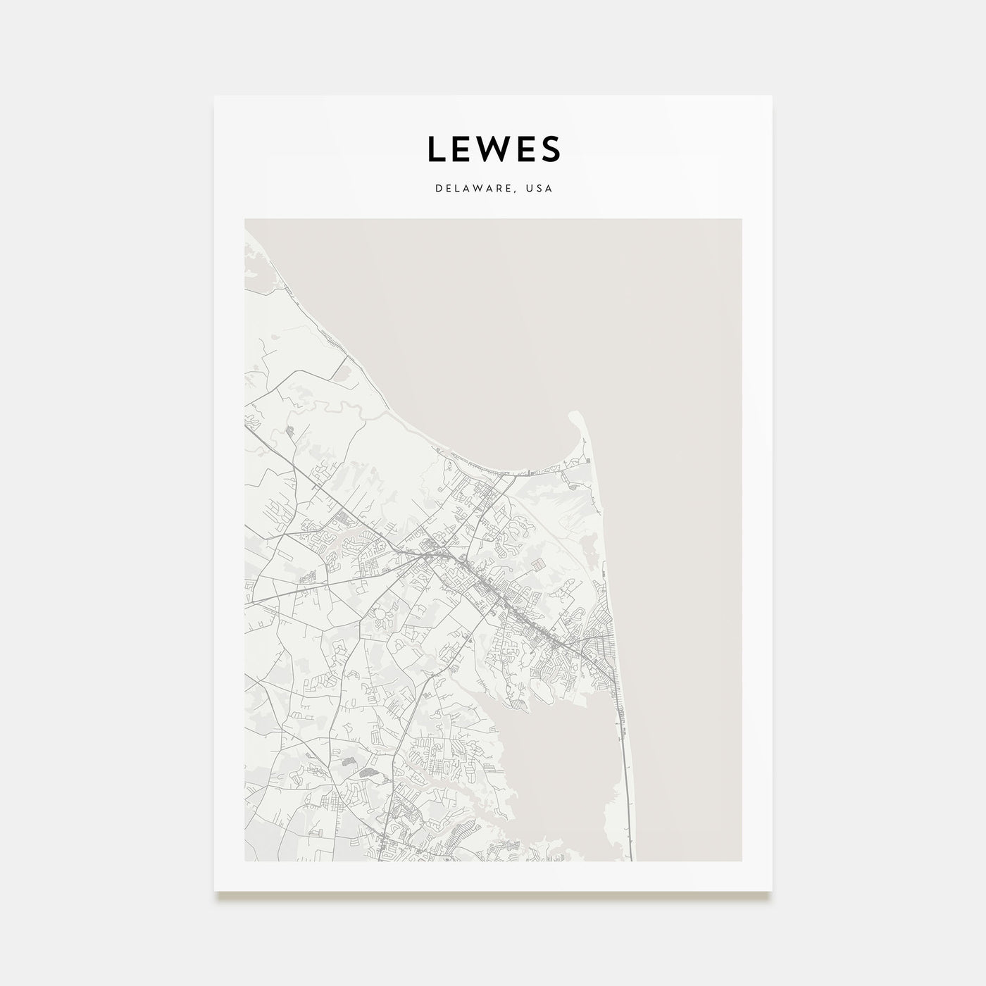 Lewes Map Portrait Poster
