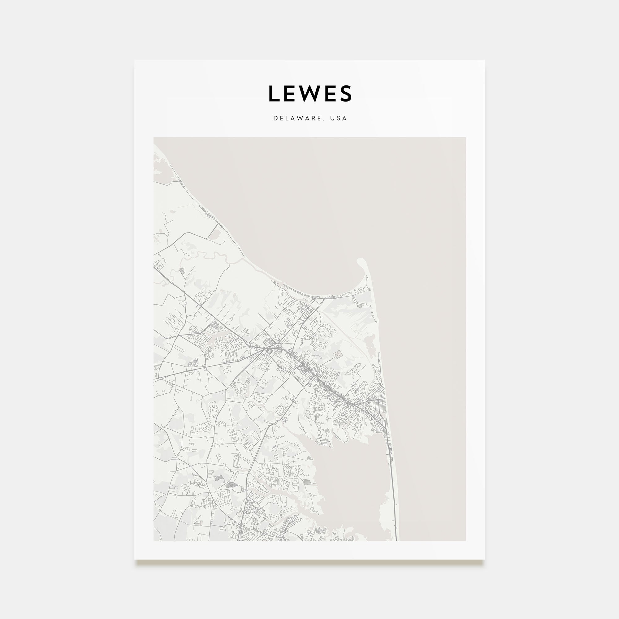 Lewes Map Portrait Poster