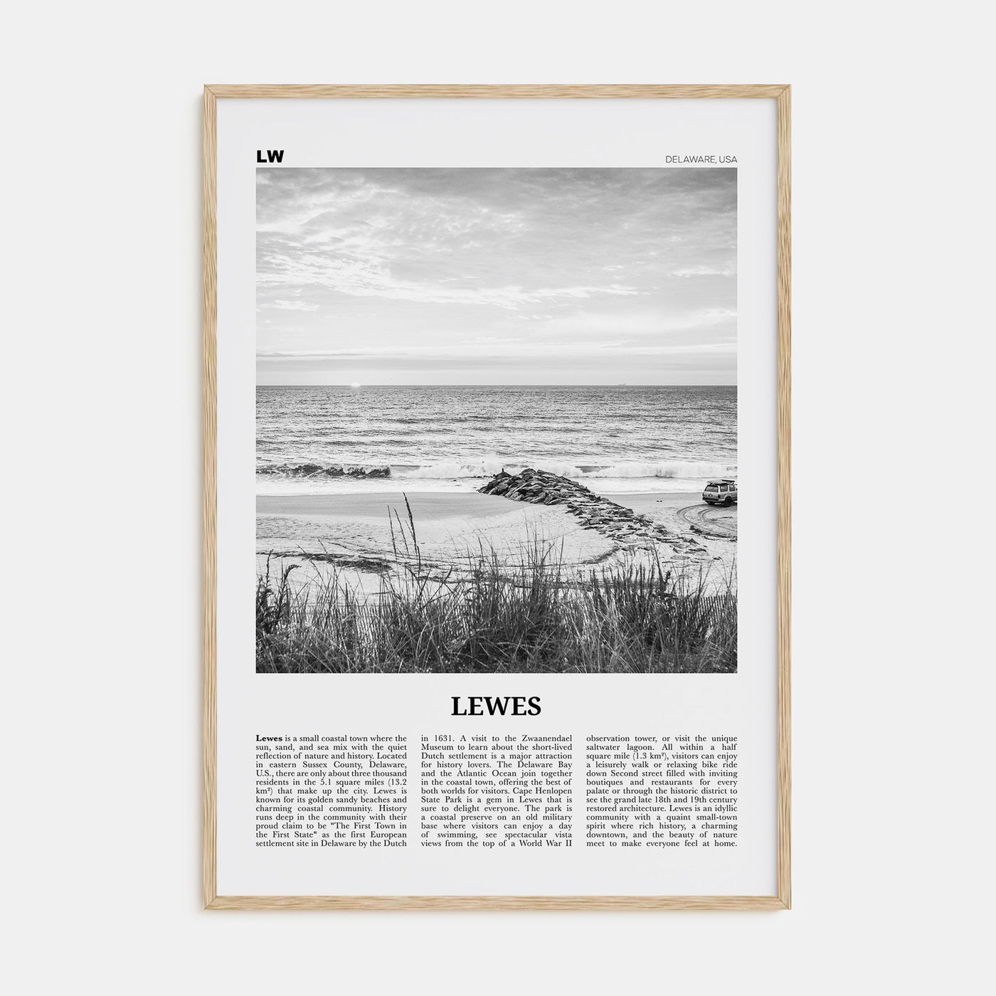 Lewes Travel B&W Poster