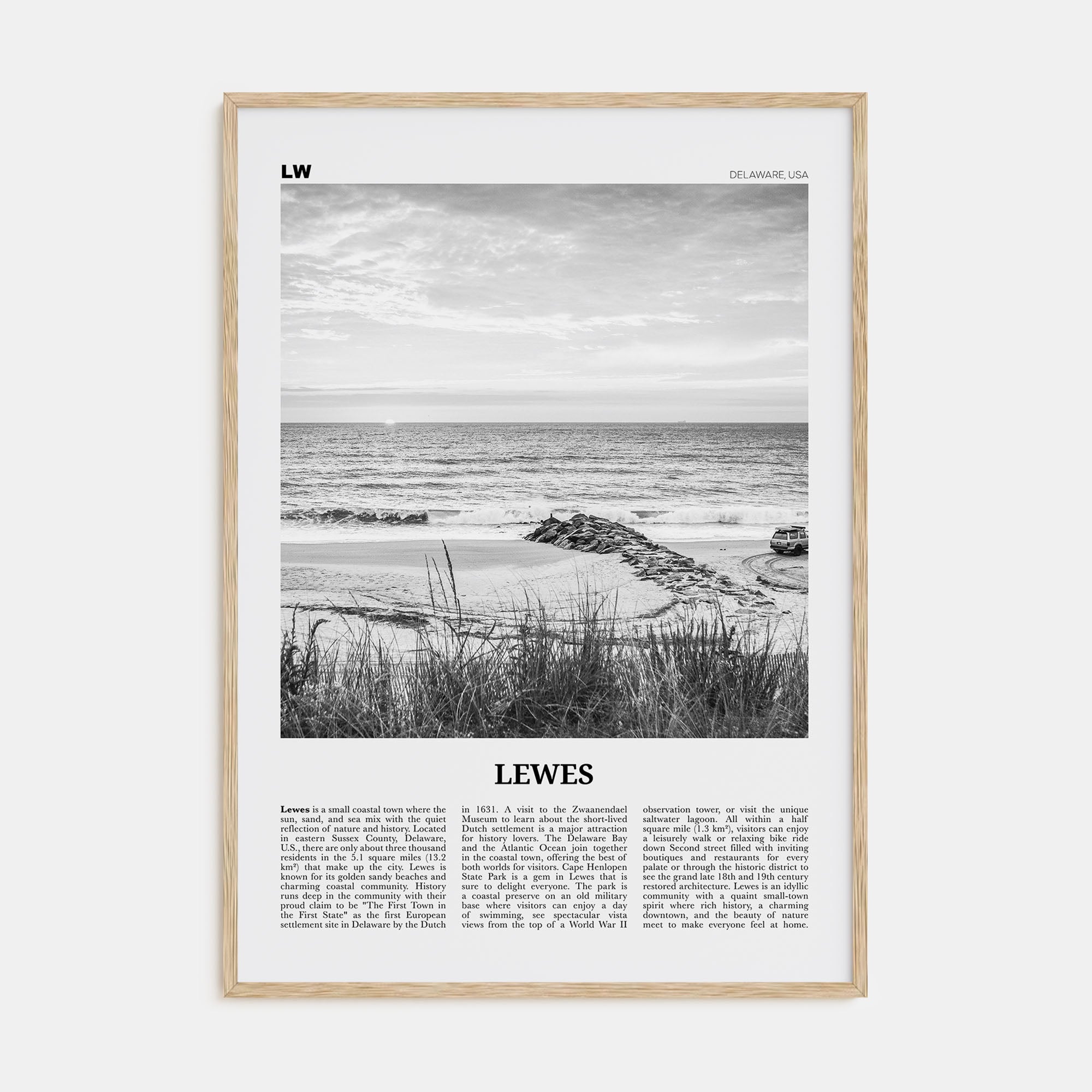 Lewes Travel B&W Poster