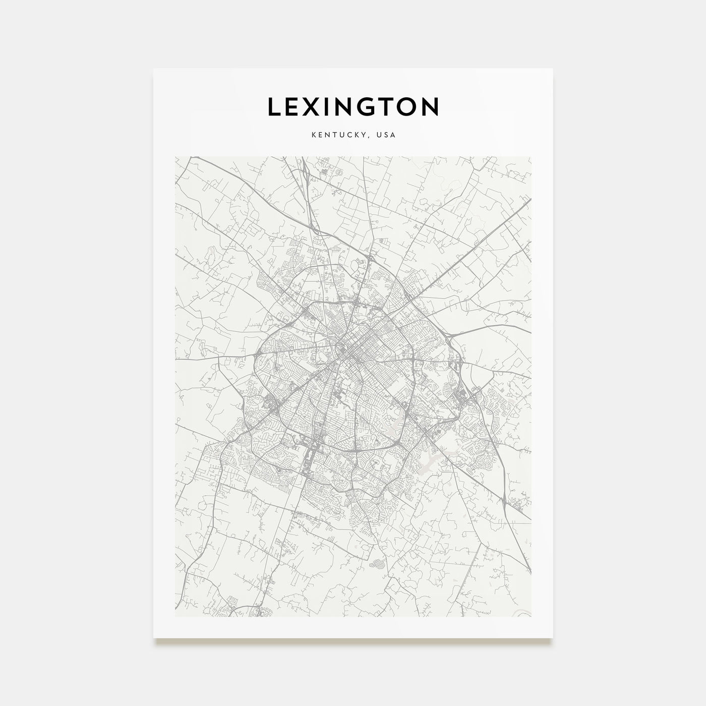 Lexington, Kentucky Map Portrait Poster