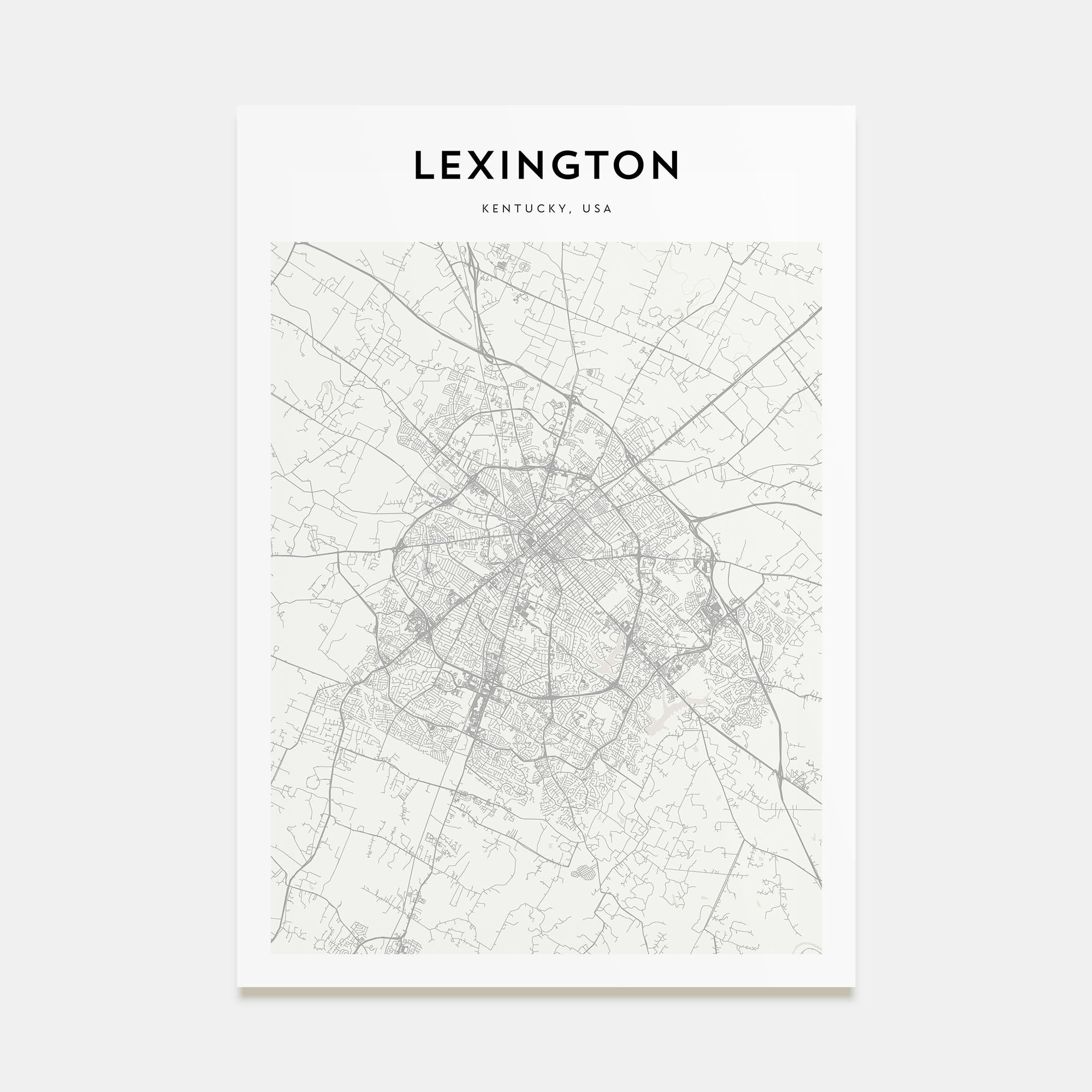 Lexington, Kentucky Map Portrait Poster