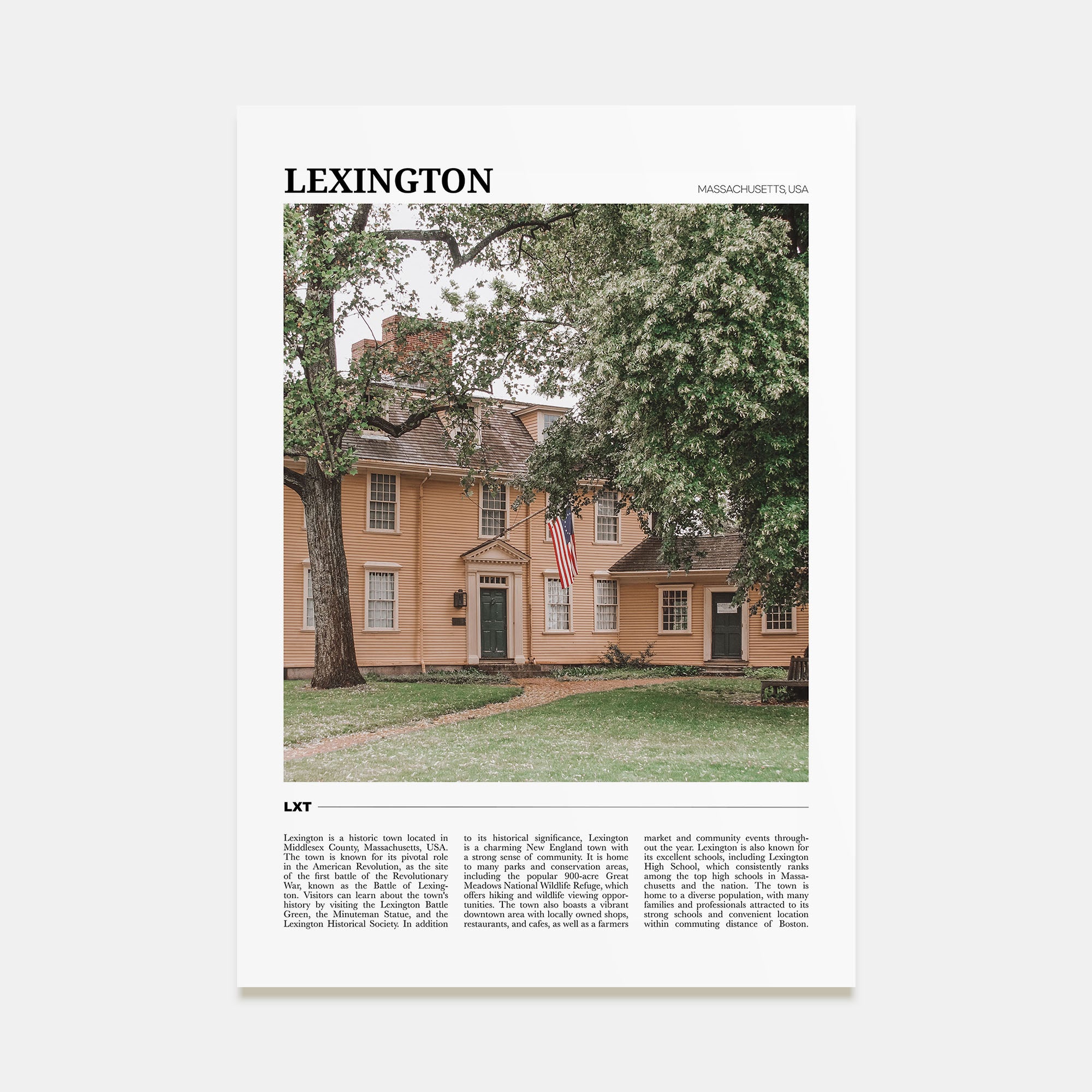Lexington, Massachusetts Travel Color Poster