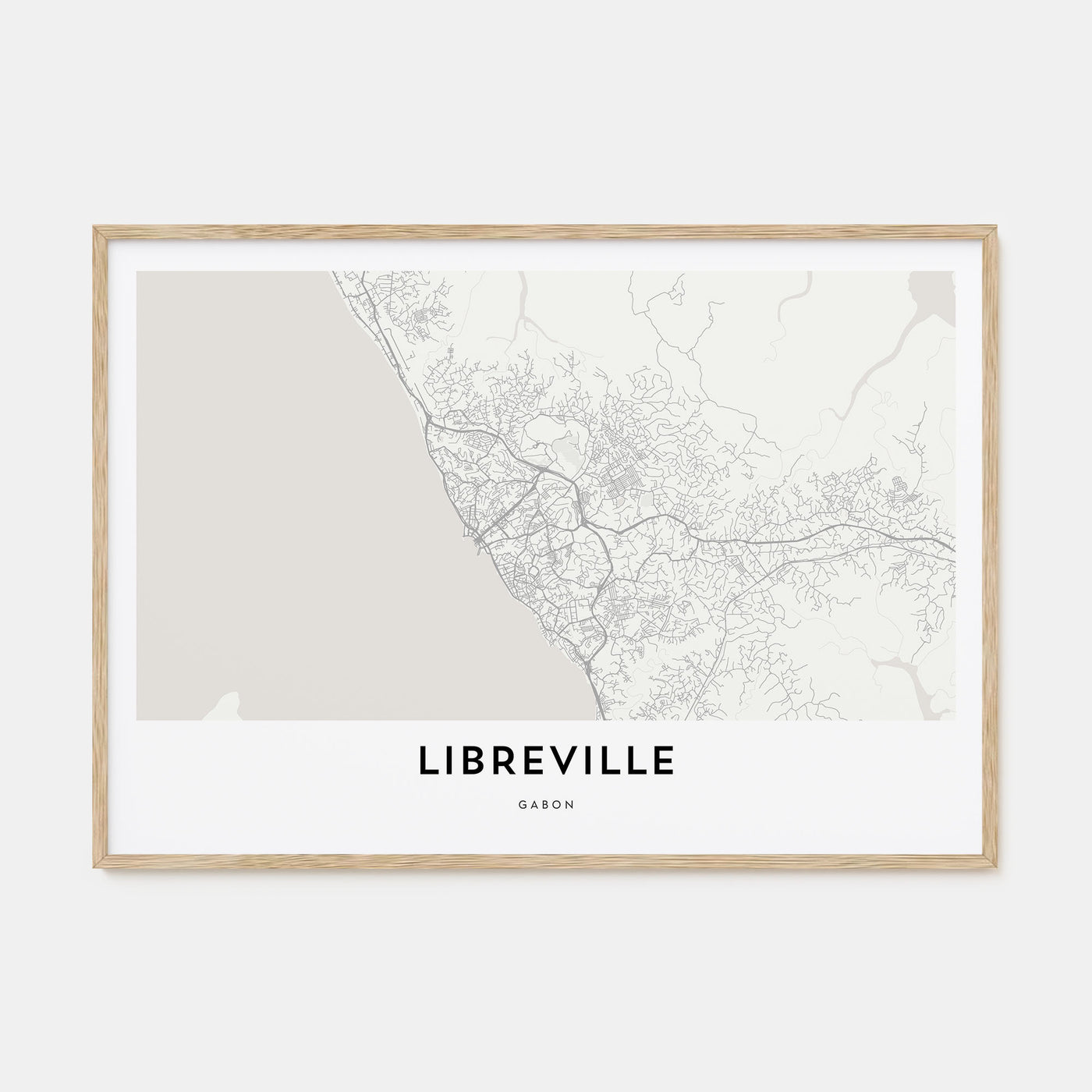 Libreville Map Landscape Poster