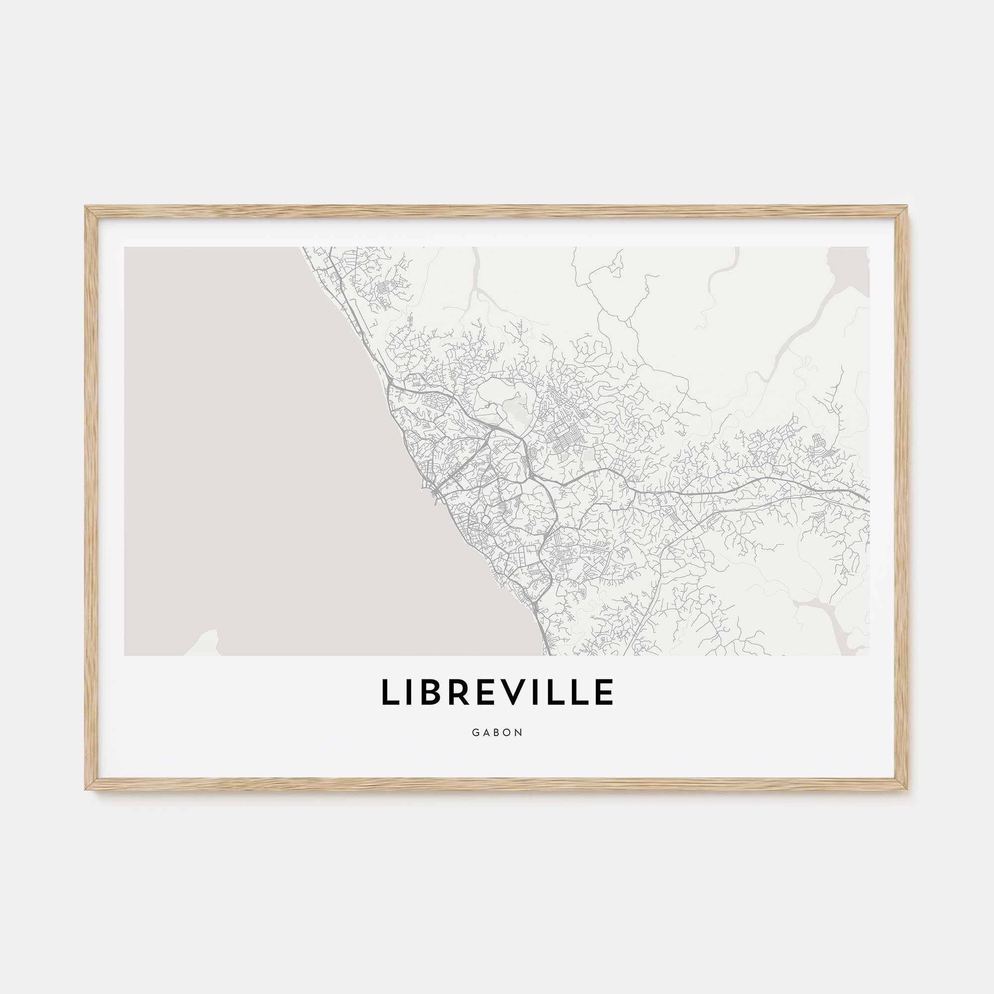 Libreville Map Landscape Poster