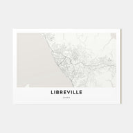 Libreville Map Landscape Poster