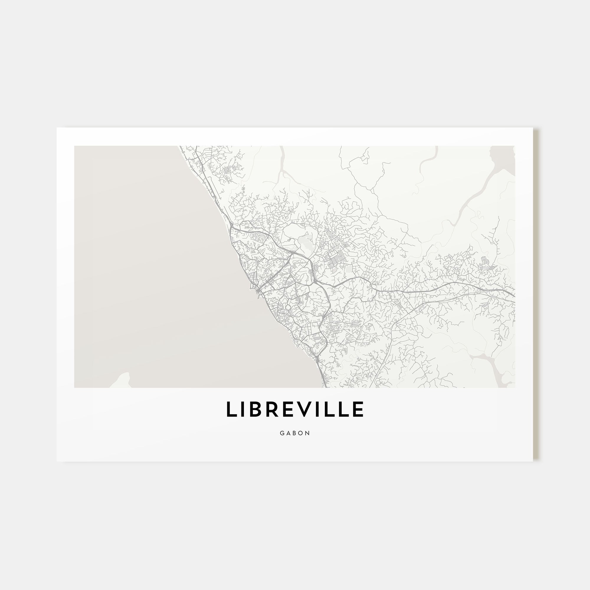 Libreville Map Landscape Poster