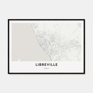Libreville Map Landscape Poster