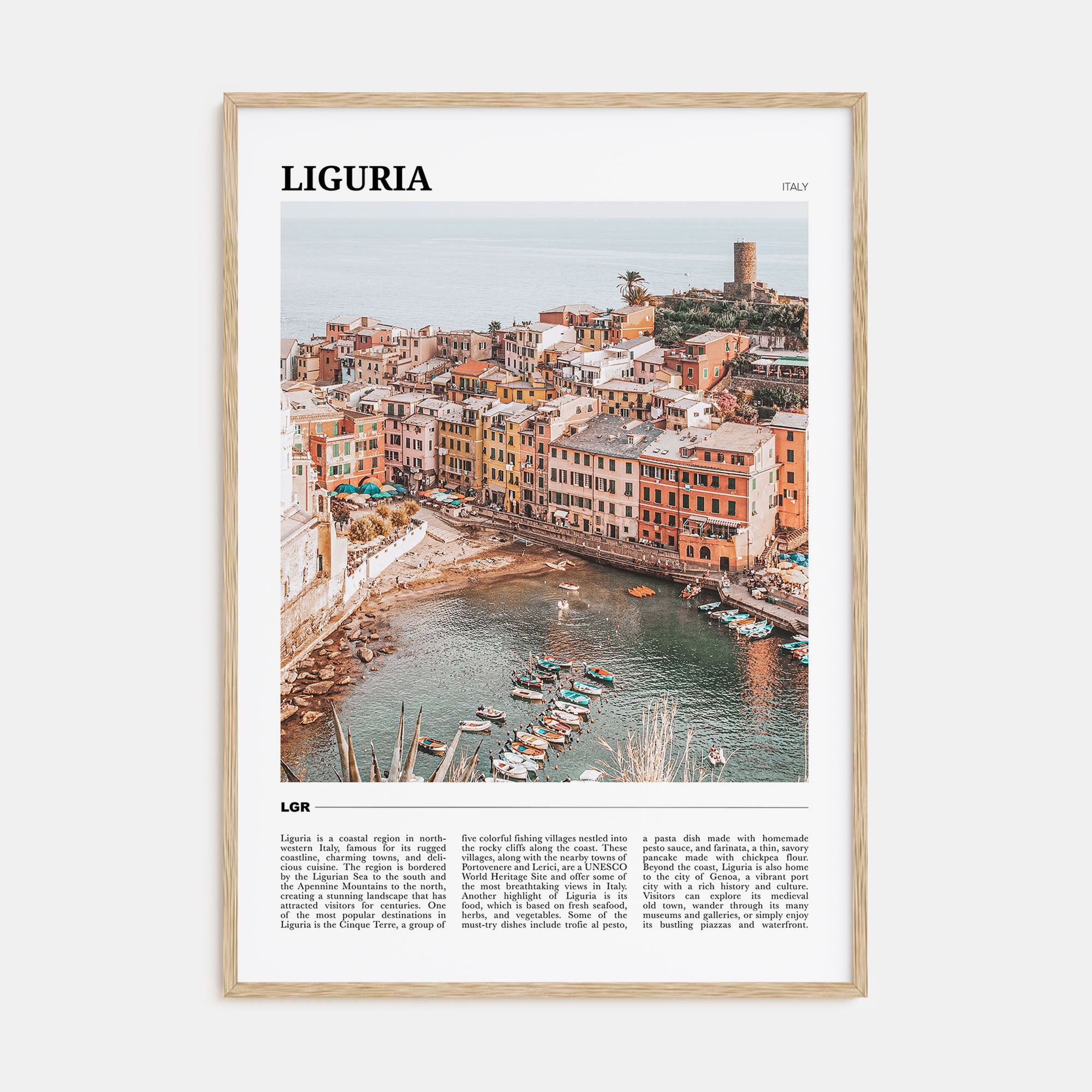 Liguria Travel Color Poster