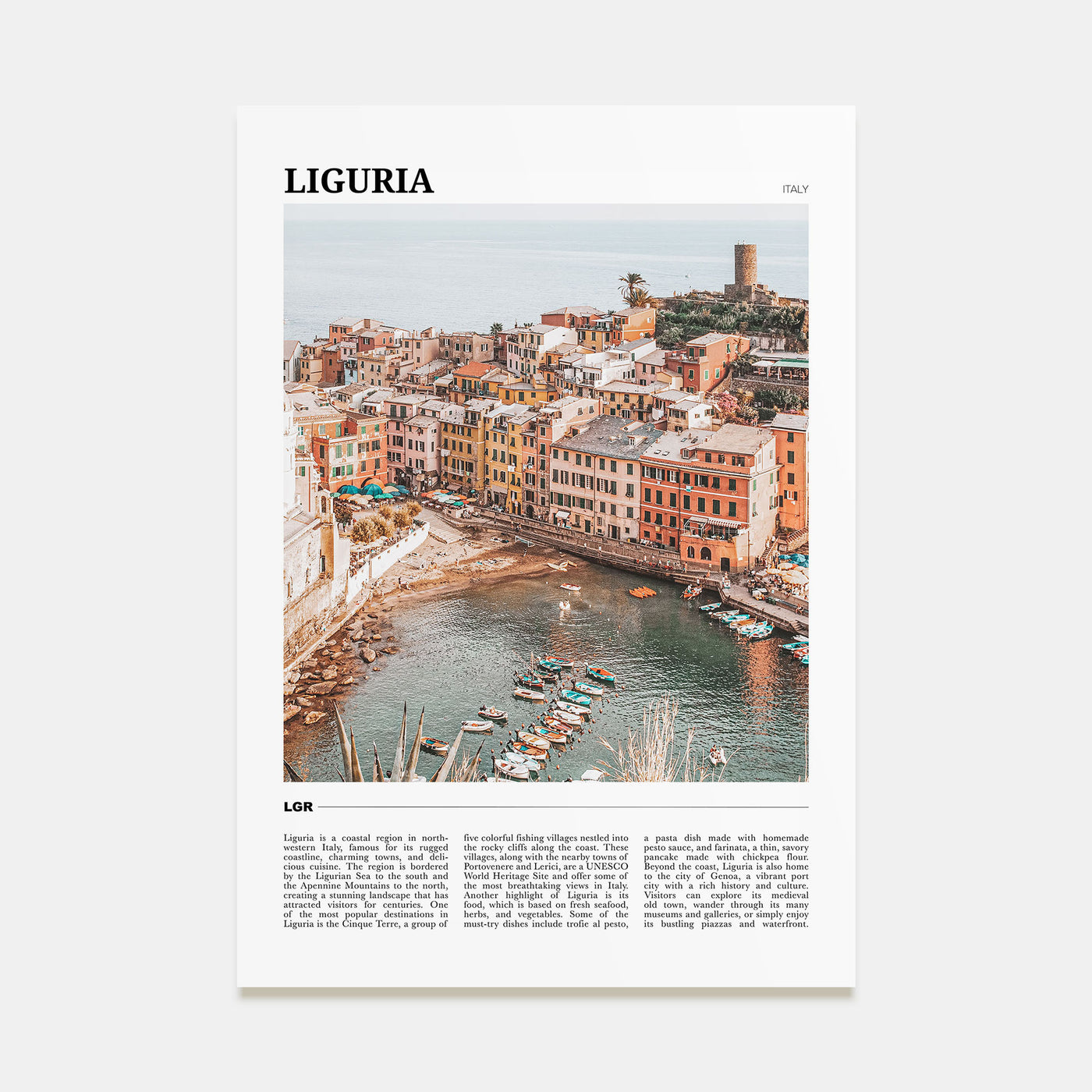 Liguria Travel Color Poster