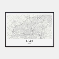 Lille Map Landscape Poster