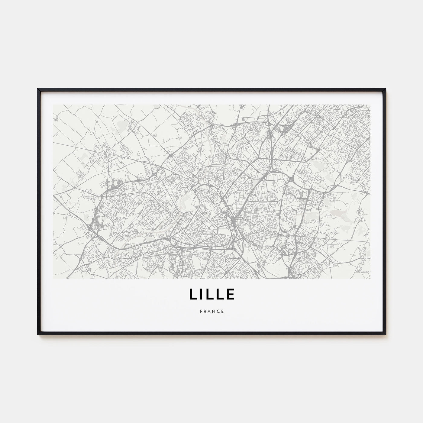 Lille Map Landscape Poster