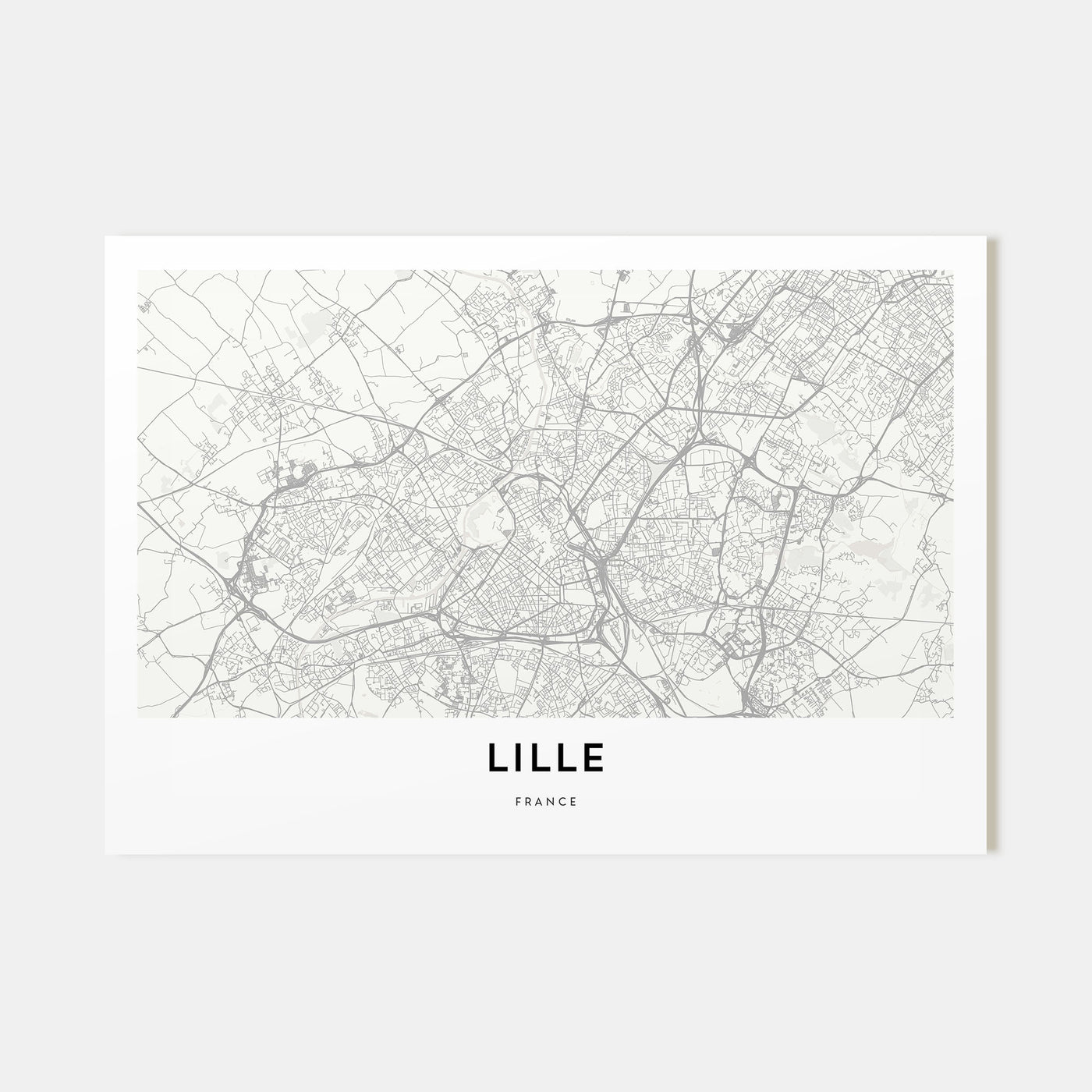 Lille Map Landscape Poster