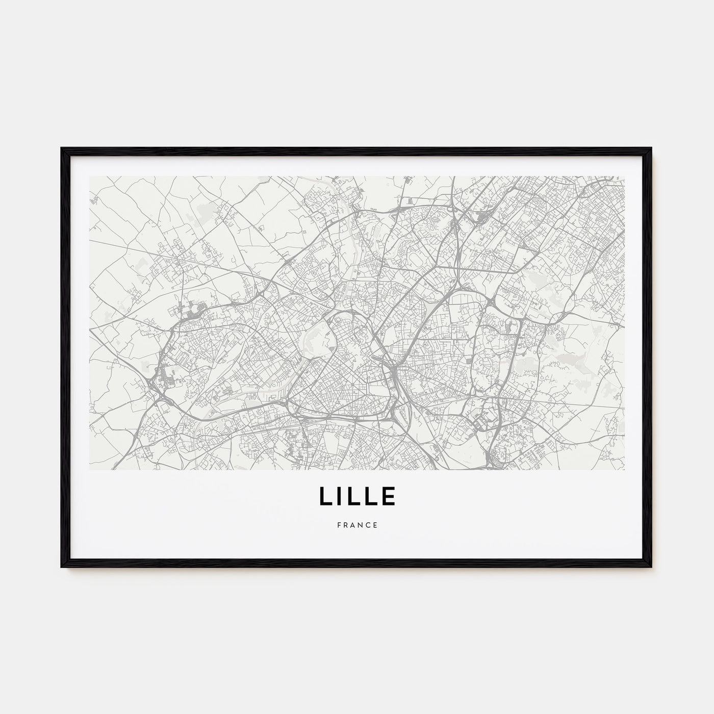 Lille Map Landscape Poster