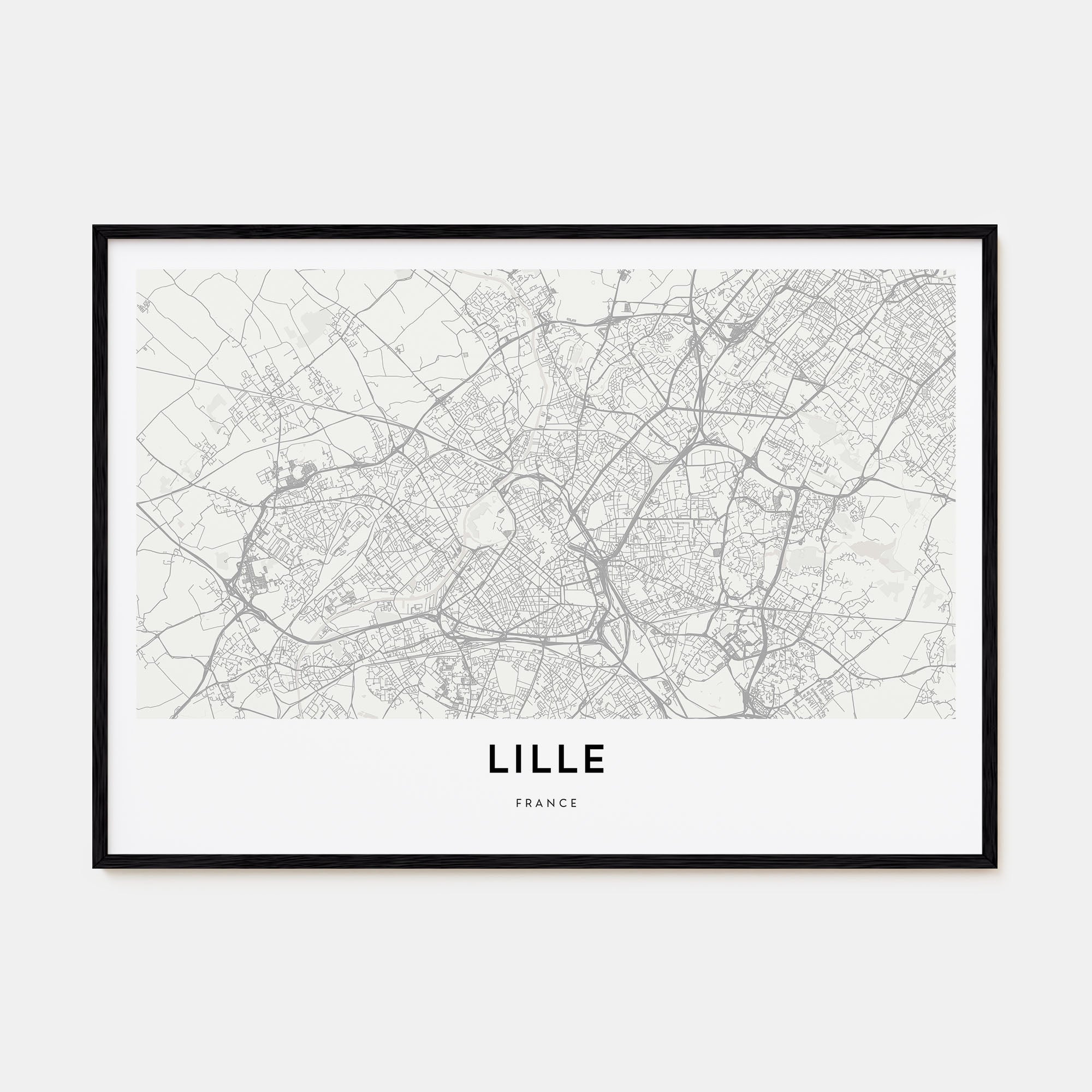 Lille Map Landscape Poster