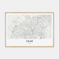 Lille Map Landscape Poster