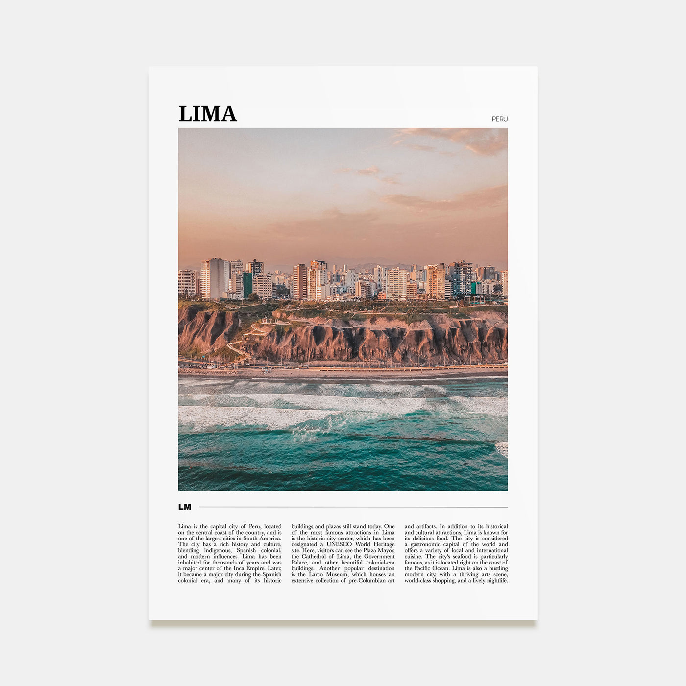 Lima Travel Color Poster