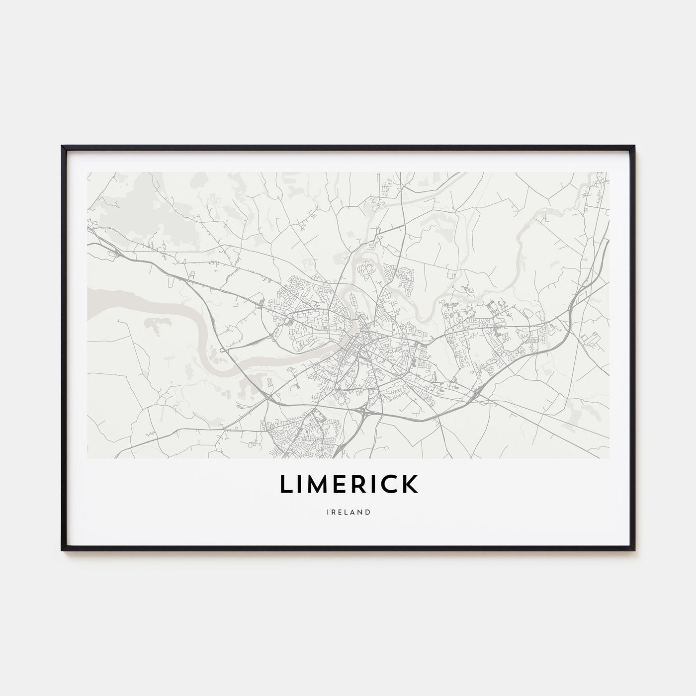 Limerick Map Landscape Poster