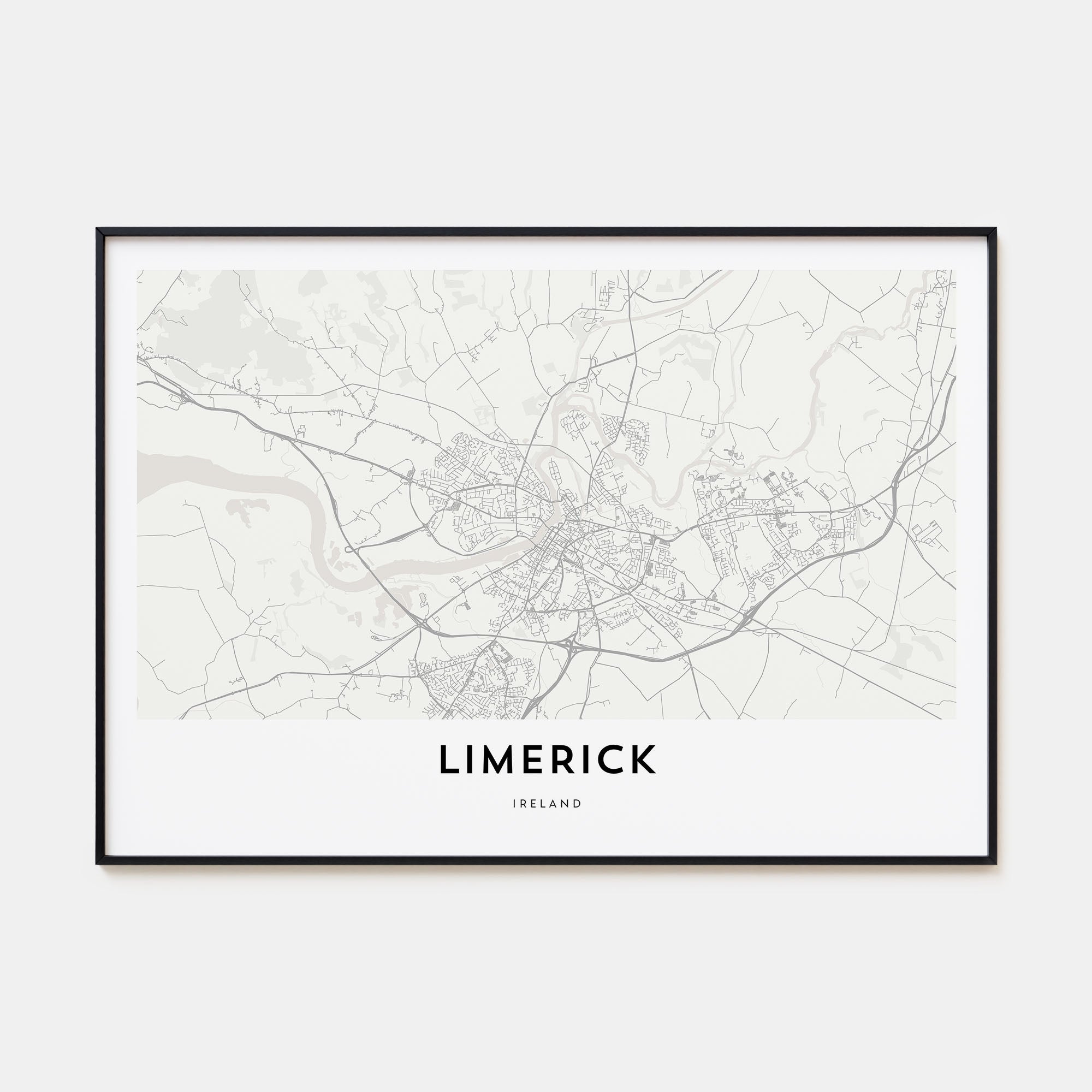 Limerick Map Landscape Poster