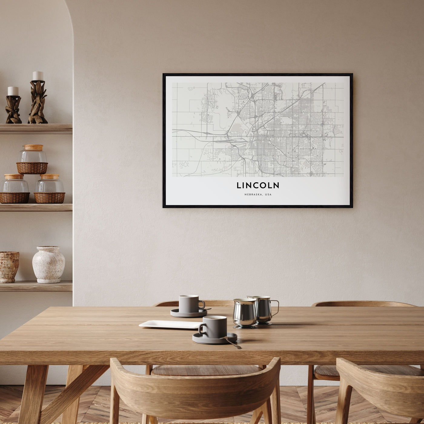 Lincoln Map Landscape Poster