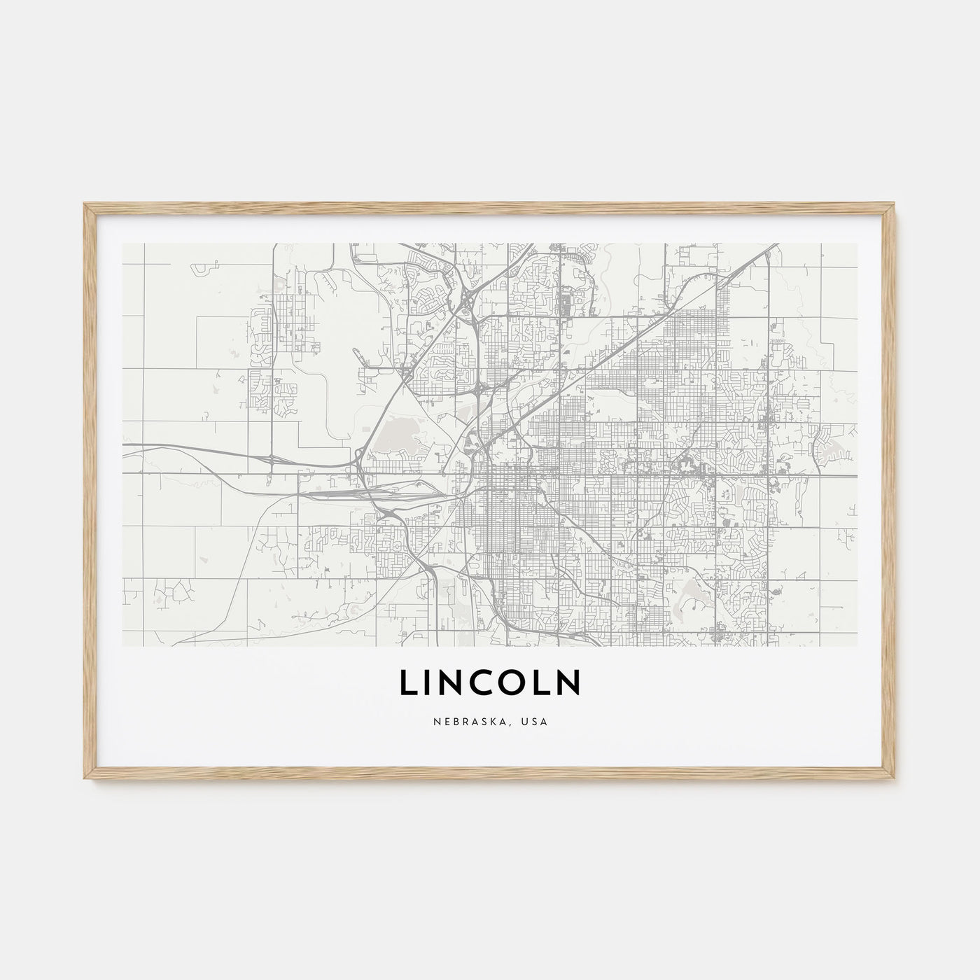 Lincoln Map Landscape Poster