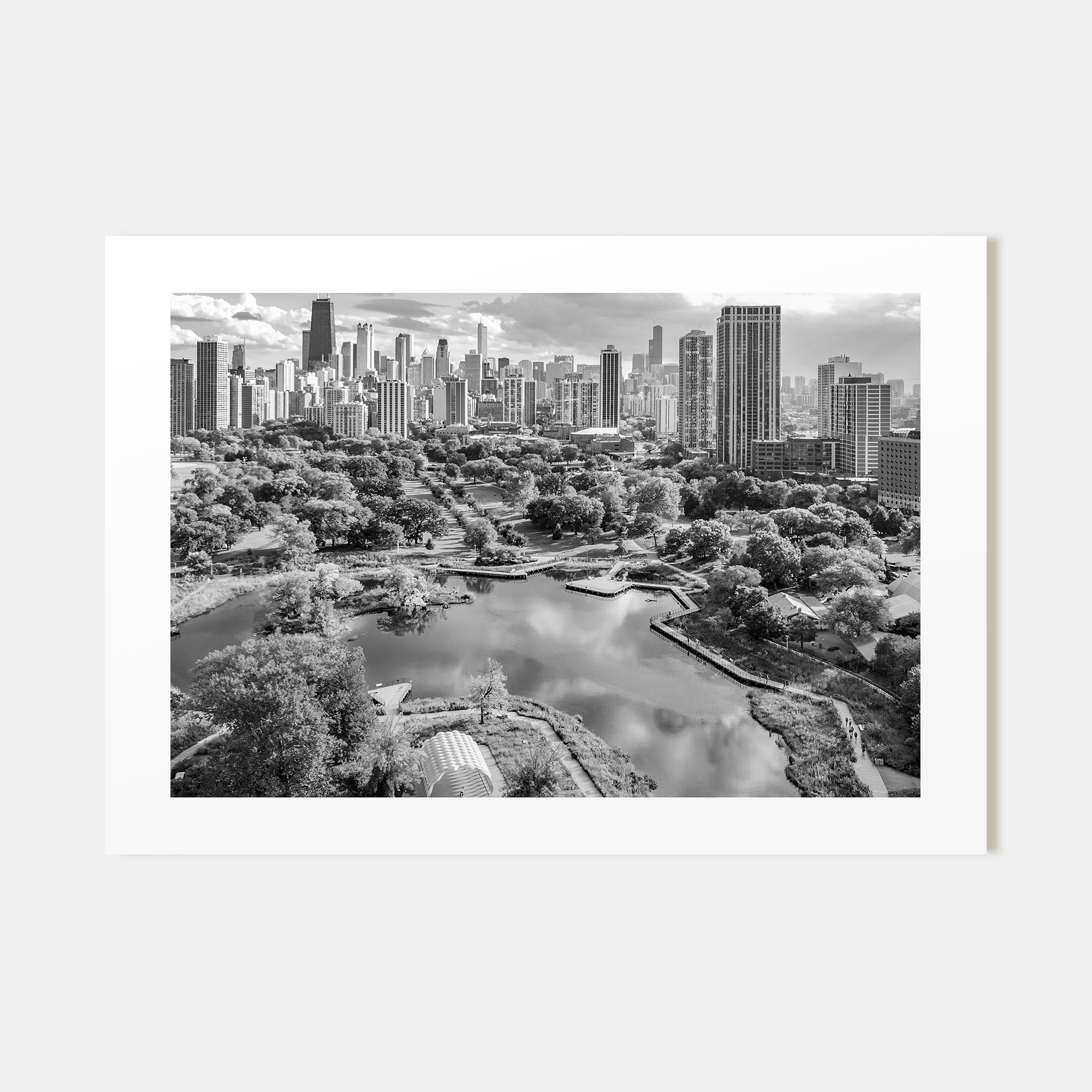 Lincoln Park Landscape B&W Poster