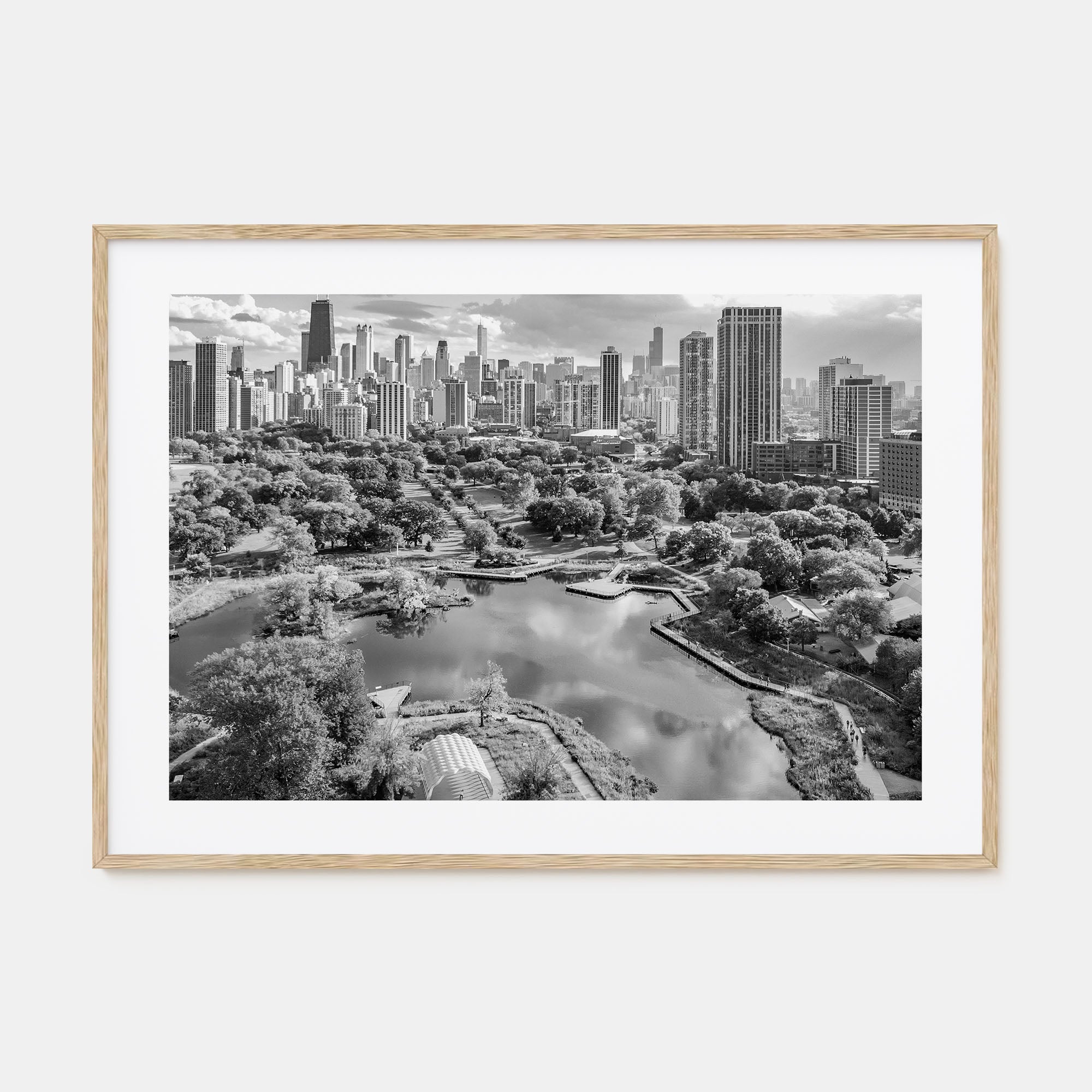Lincoln Park Landscape B&W Poster