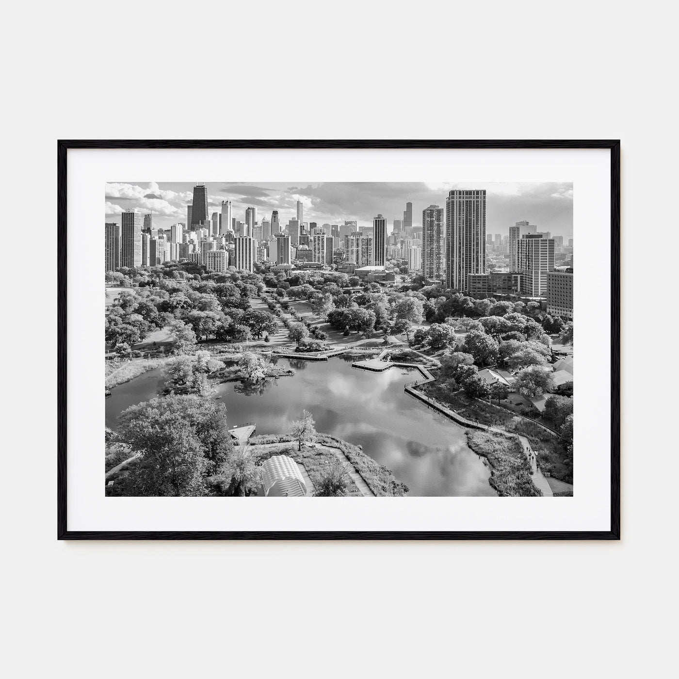 Lincoln Park Landscape B&W Poster