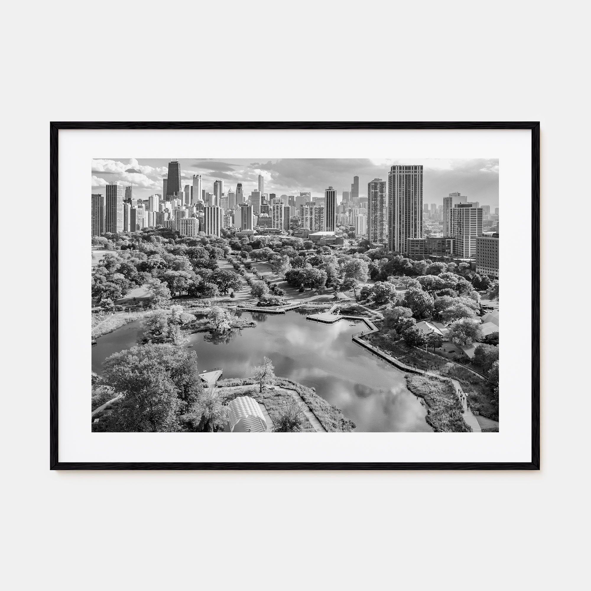 Lincoln Park Landscape B&W Poster