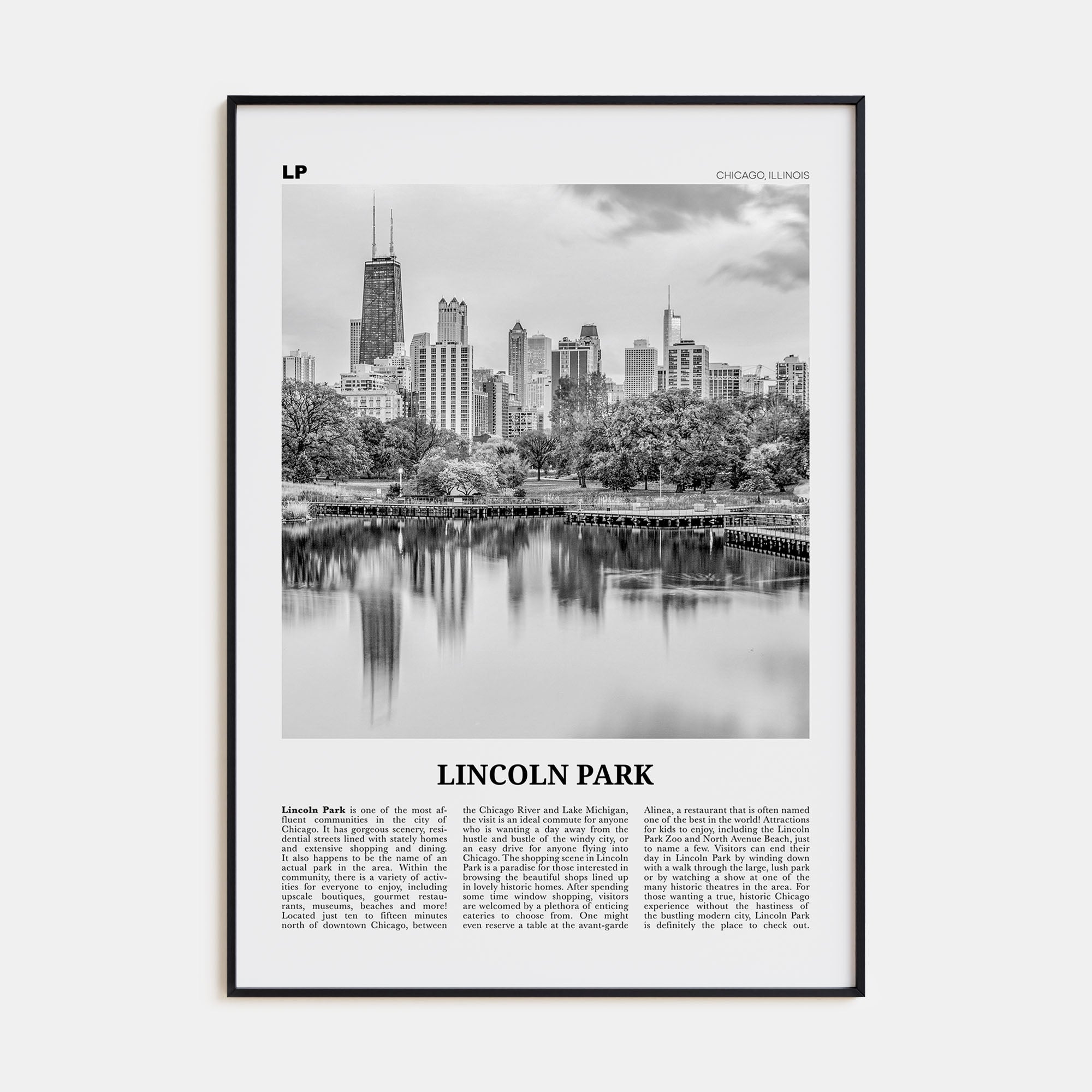 Lincoln Park Travel B&W No 1 Poster