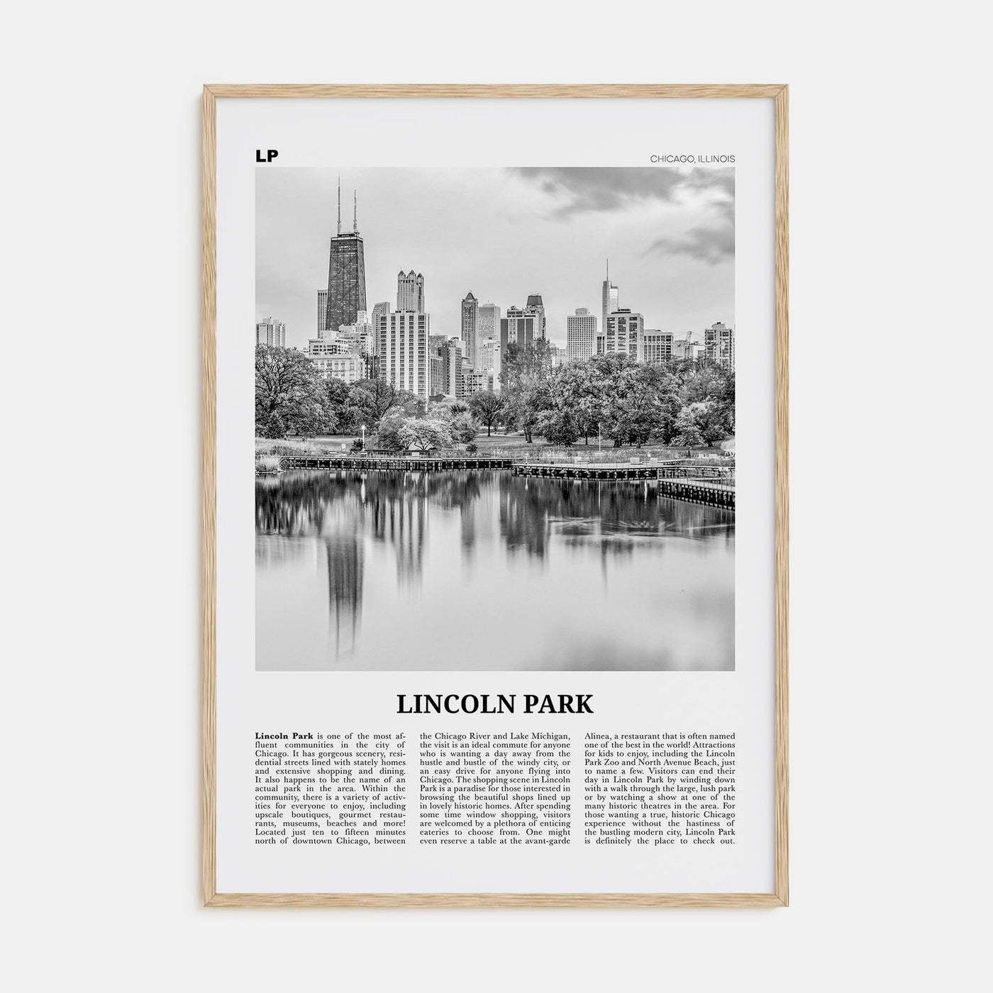 Lincoln Park Travel B&W No 1 Poster