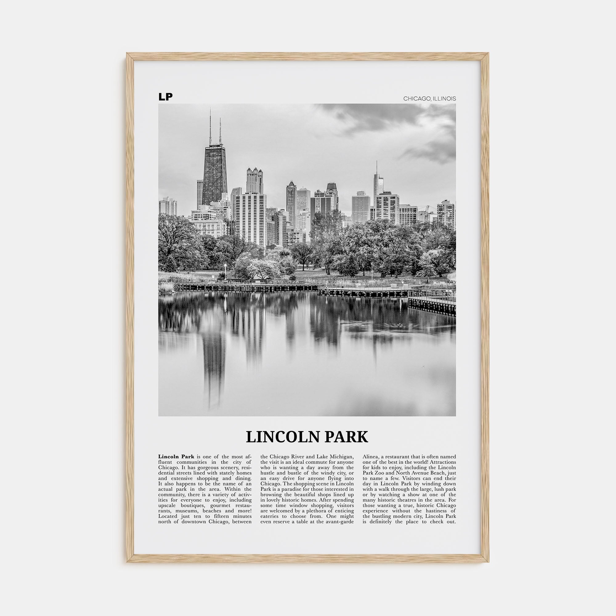 Lincoln Park Travel B&W No 1 Poster