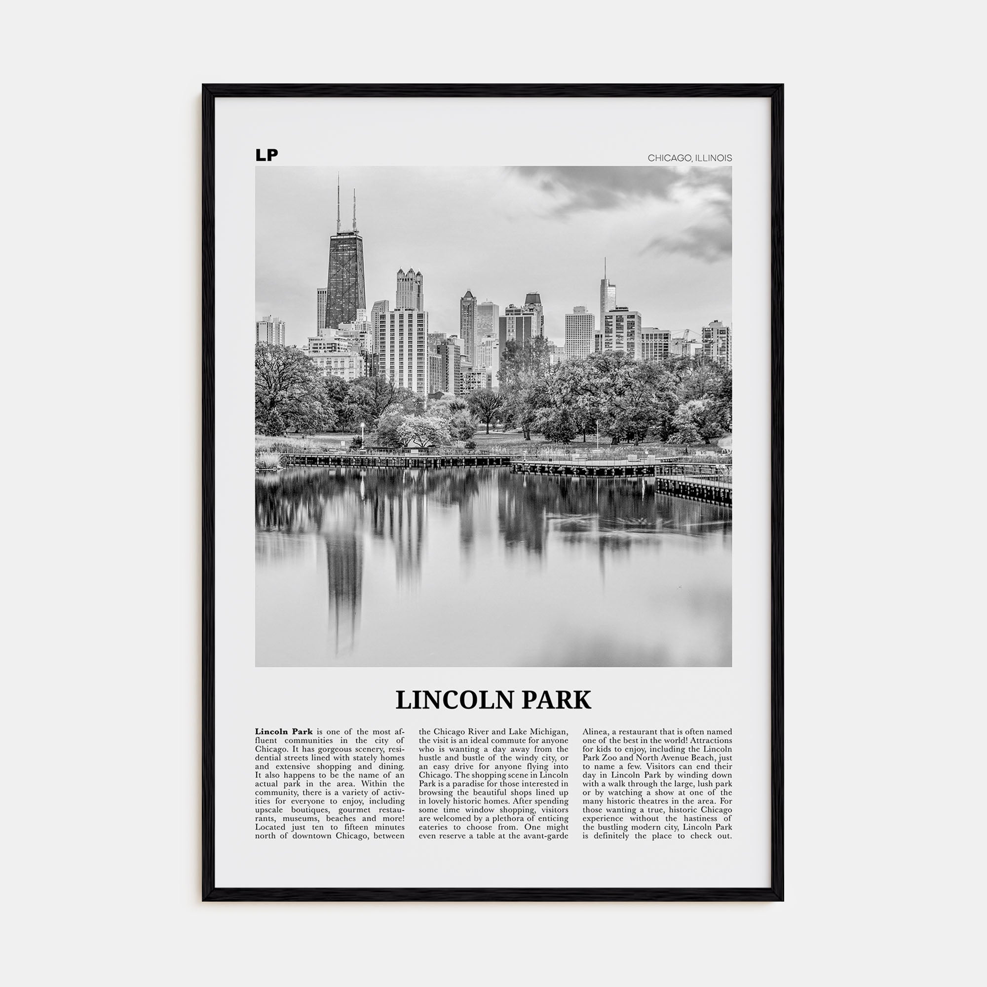 Lincoln Park Travel B&W No 1 Poster