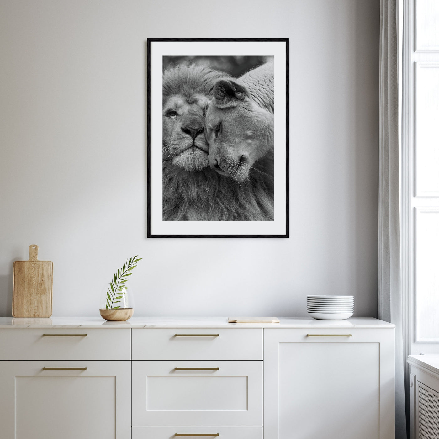 Lion Photo B&W No 2 Poster