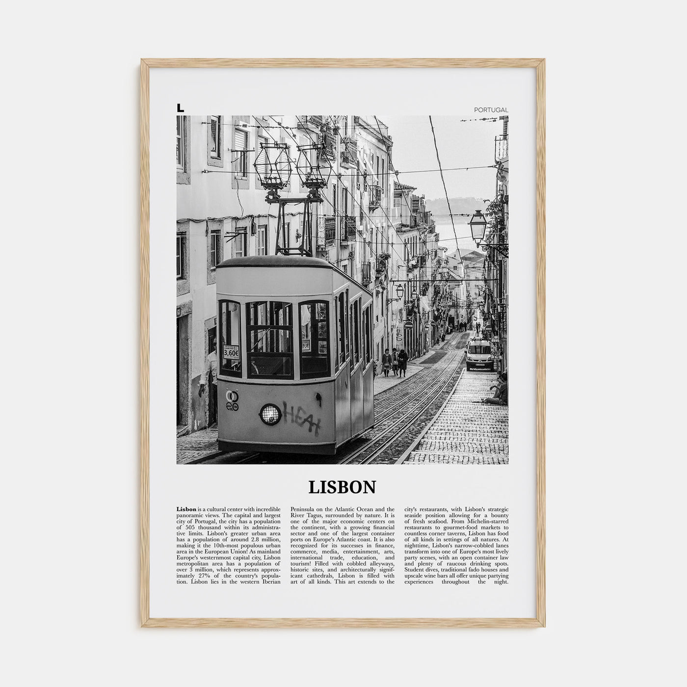 Lisbon Travel B&W No 1 Poster