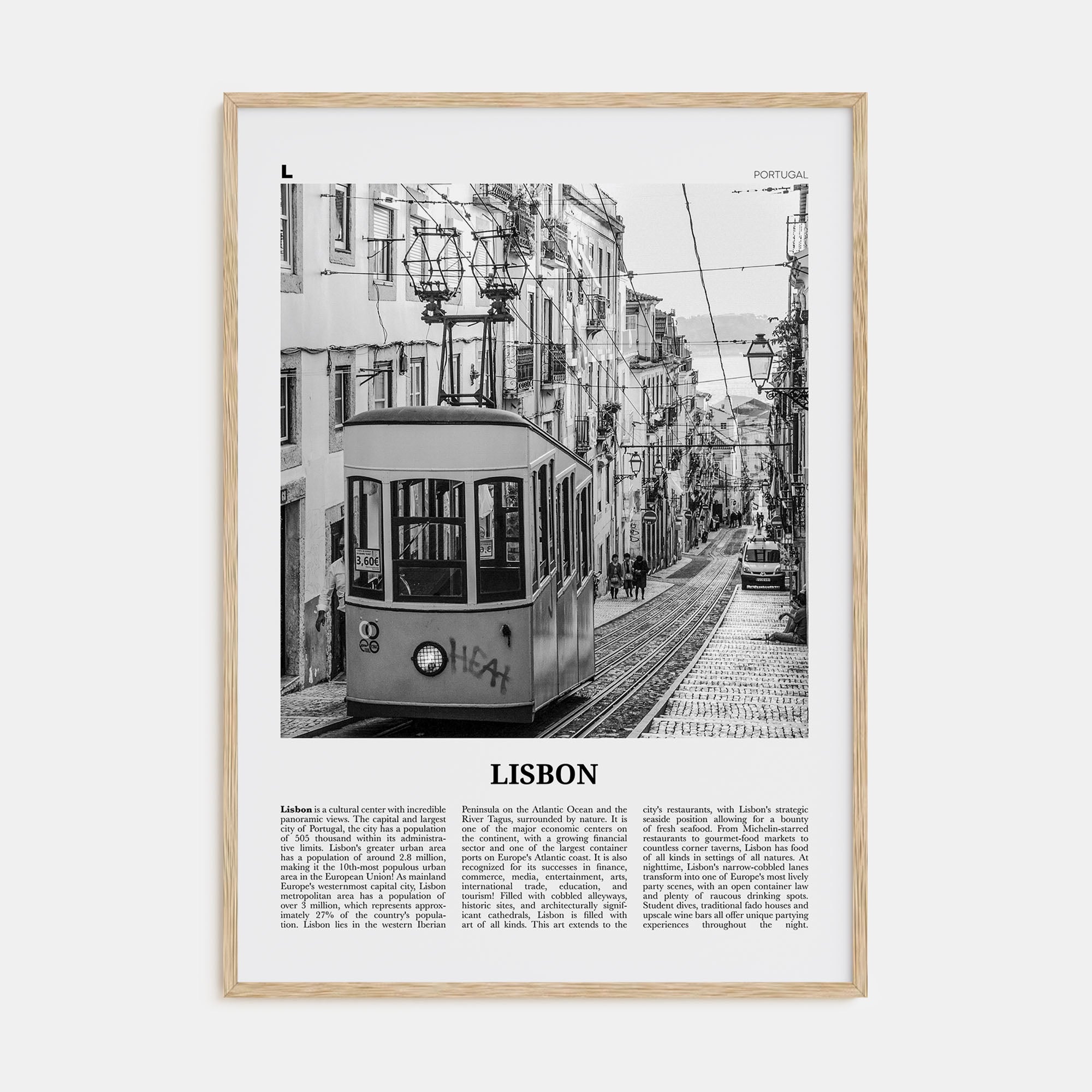 Lisbon Travel B&W No 1 Poster