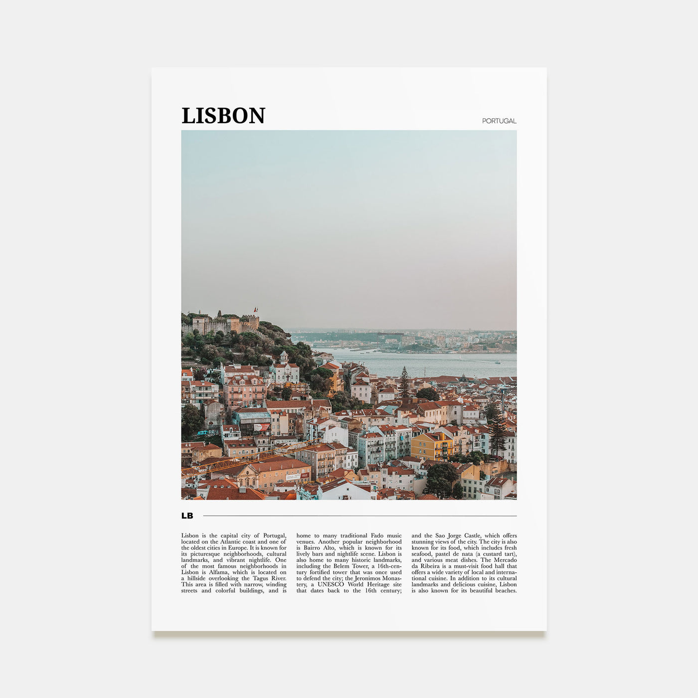 Lisbon Travel Color Poster