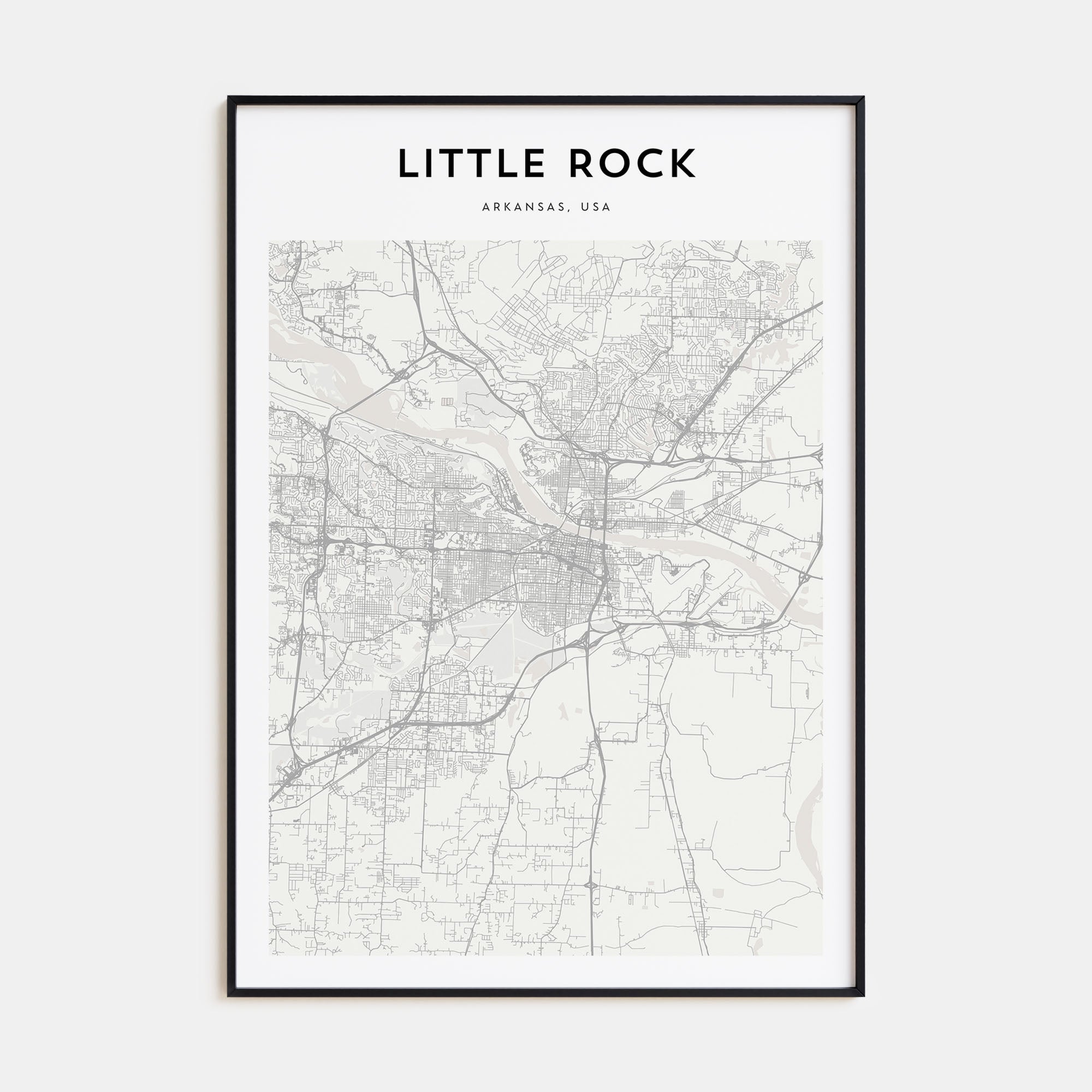 Little Rock Map Portrait Poster