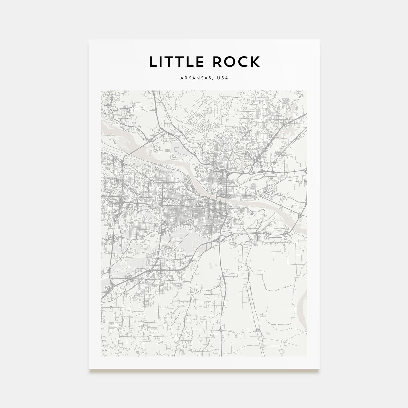 Little Rock Map Portrait Poster