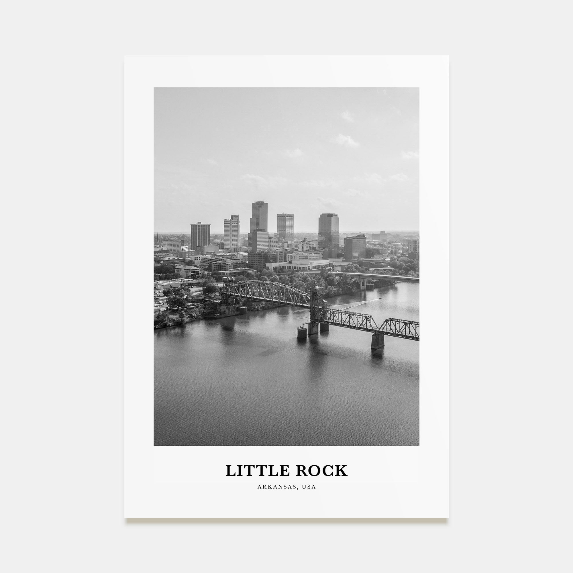 Little Rock Portrait B&W Poster