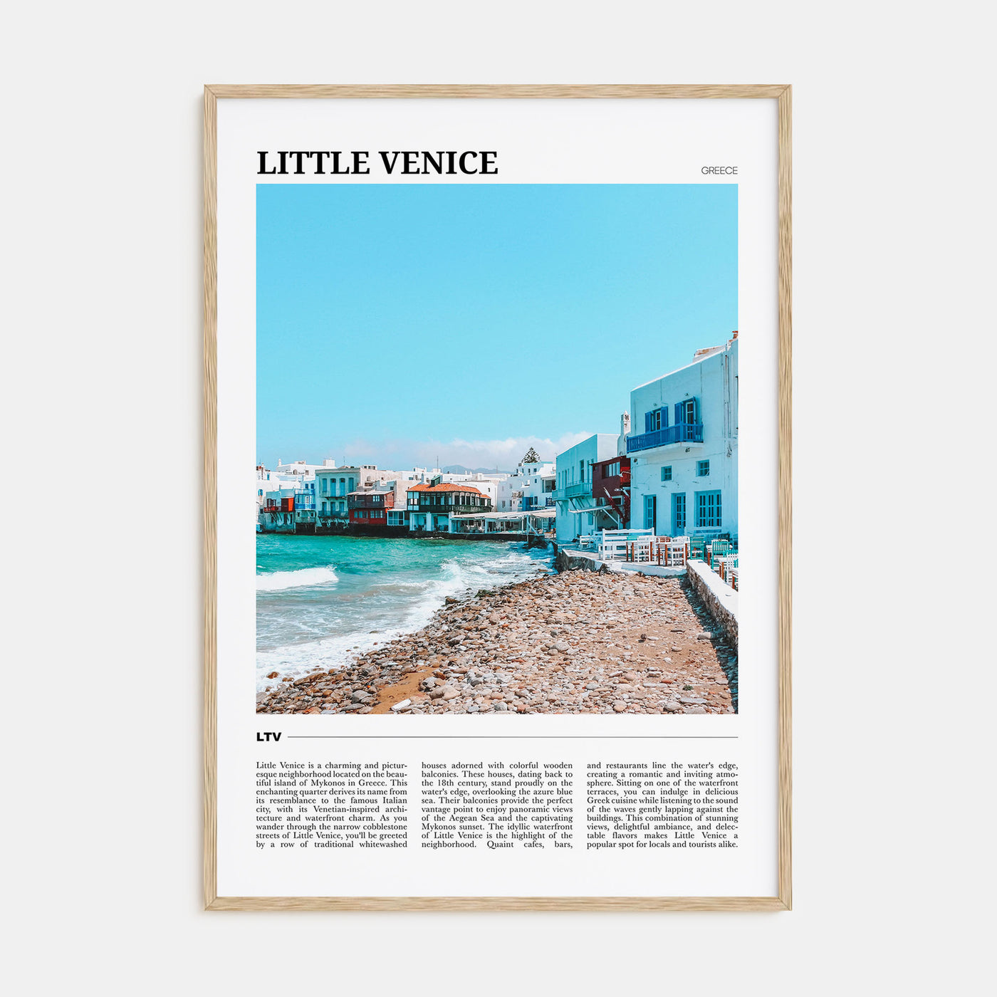 Little Venice, Mykonos Travel Color Poster