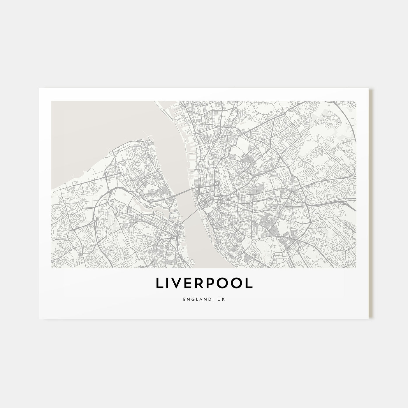 Liverpool Map Landscape Poster