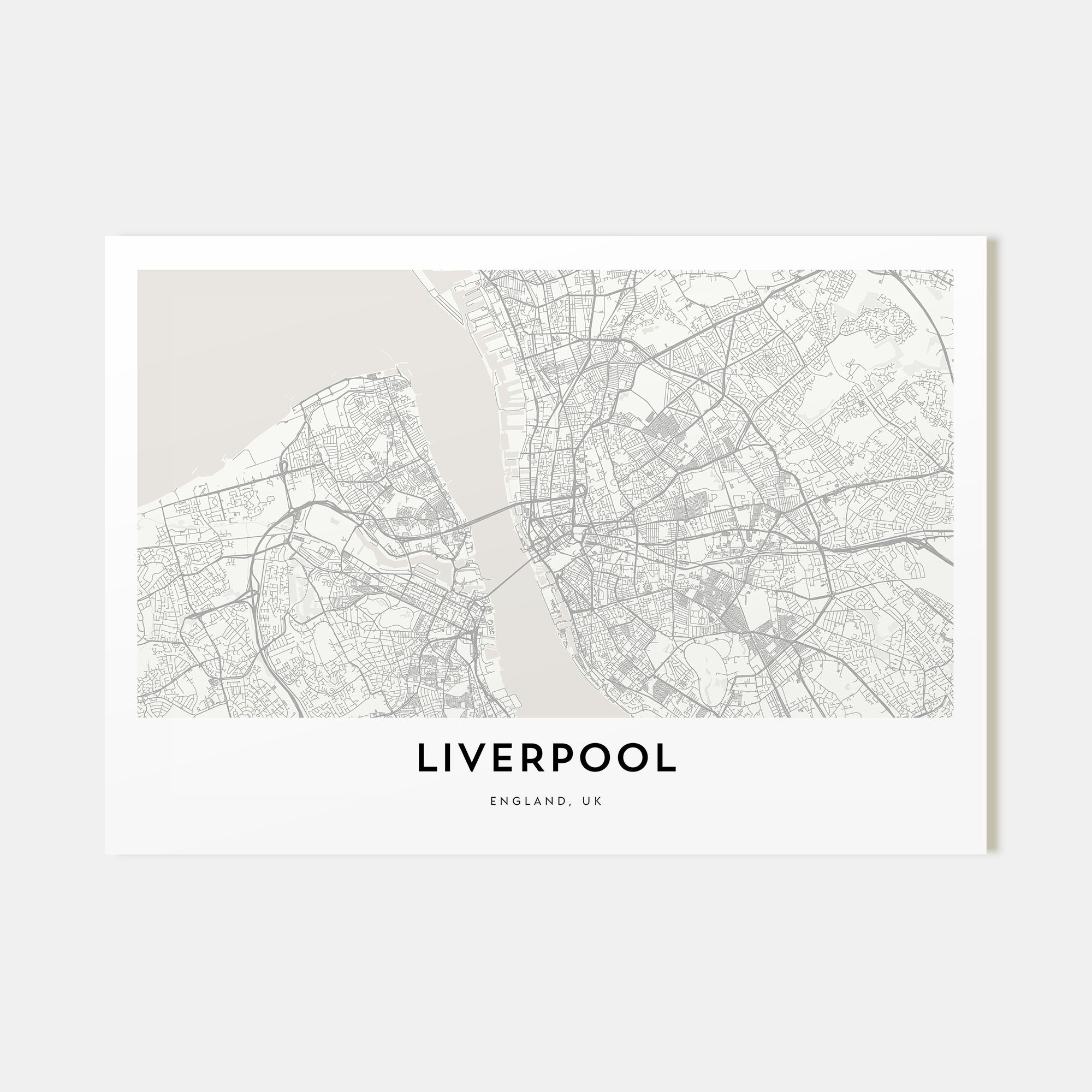 Liverpool Map Landscape Poster