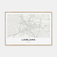 Ljubljana Map Landscape Poster