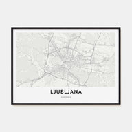Ljubljana Map Landscape Poster
